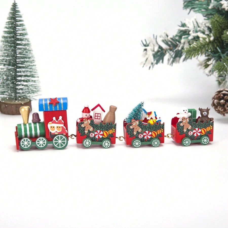 1 Miếng Giáng sinh 4 Đầy màu sắc Người Gingerbread Xe lửa Bối cảnh Đồ trang trí Trường mẫu giáo Hoạt hình Qủa tặng - Nhiều màu - Xem 1