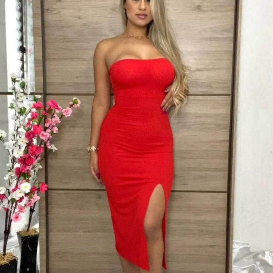 Women Dresses - Red - View 1