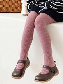 1對女童秋冬款粉色可愛時尚襪子(2-3歲)(3-8歲)(8-12歲)(12-16歲)