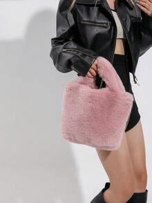 1只高容量冬季絨面手提袋,冬季新款絨面手提袋女士包,時尚高容量女士肩袋,柔軟絨面手提袋斜挎包,肩袋錢包女性提包,適用於女性秋冬季