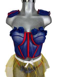 Lencería de Princesa Sexy Azul Únitalla 7 Piezas - Azul - Ver 3