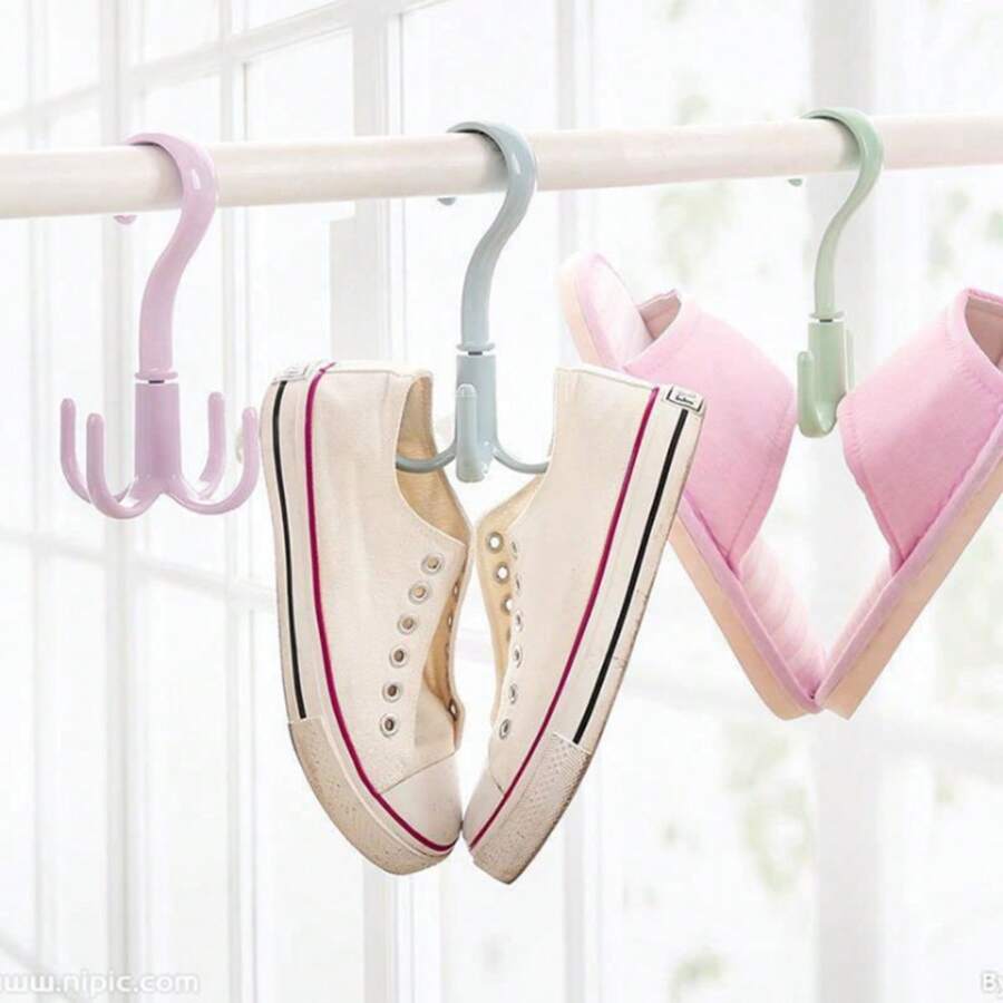 Móc Nhựa Xoay Đa Năng Cho Tủ Quần Áo/Túi, Không Cần Đinh, Thích Hợp Cho Cà Vạt, Màu Sắc Ngẫu Nhiên - Nhiều màu - Xem 1