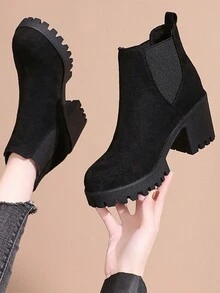 Botas Cortas De Moda Para Mujeres - Negro - Ver 4