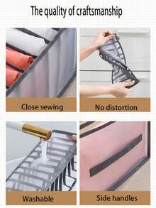 Mesh Folding Compartmentalized Clothing Storage Bag For Pants - Clear - View 7