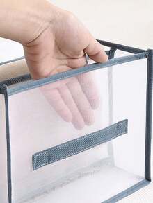 Mesh Folding Compartmentalized Clothing Storage Bag For Pants - Clear - View 5