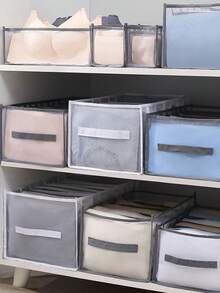 Mesh Folding Compartmentalized Clothing Storage Bag For Pants - Clear - View 6