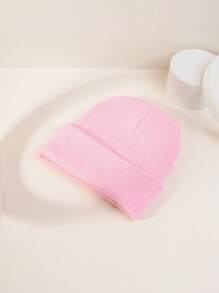 1 Pieza Unisex Gorro De Invierno Cálido Con Estilo Y2k Bordado Tejido A Mano, Ideal Para Uso Casual O Para Ir Al Trabajo - Rosa - Ver 2