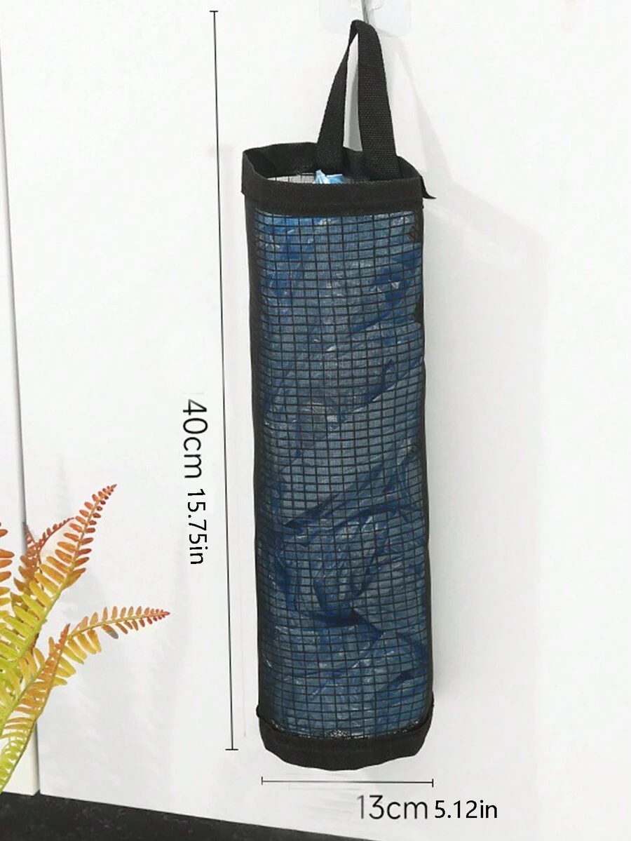 1 Miếng Treo tường Hộp đựng túi rác , Phòng bếp Nhựa Cái túi Dung lượng lớn Mua sắm Lưu trữ Túi treo - màu đen - Xem 1