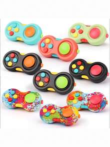 1pc Random Color Stress Relief Gamepad Keychain Fidget Pad Novelty Toy Hand Shank Stress Reliever - Multicolor - View 2