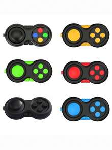 1pc Random Color Stress Relief Gamepad Keychain Fidget Pad Novelty Toy Hand Shank Stress Reliever - Multicolor - View 8