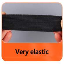 1 Rollo/10m Banda Elástica Negra De Punto Al Por Mayor Para Manualidades De Costura, Cordón Elástico Plano Con Alta Elasticidad Y Sensación Confortable