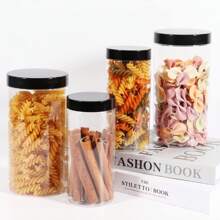 4 Pezzi Barattoli In Plastica Vuoti Con Coperchi A Vite, Barattolo A Bocca Larga Per La Conservazione Di Cibo In Cucina E In Casa