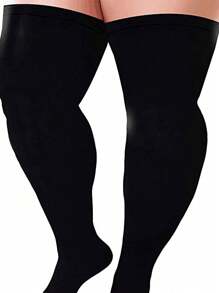 1pair Men's Plus Size Over Knee High Socks For Autumn And Winter - Multicolor - View 3