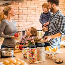4 Pezzi Barattoli In Plastica Vuoti Con Coperchi A Vite, Barattolo A Bocca Larga Per La Conservazione Di Cibo In Cucina E In Casa