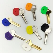 彩色鑰匙套 辨識鍵帽 矽膠彈性鍵帽 韌性鑰匙辨識圈 6枚隨機 - 彩色 - 查看 5