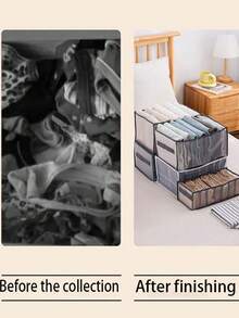 Mesh Folding Compartmentalized Clothing Storage Bag For Pants - Clear - View 8