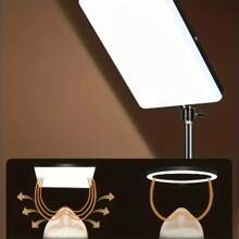 10-inch Led Light Panel For Live Streaming/video Recording With 50cm Triangle Support Stand, Square Beauty Lighting For Indoor Professional Photography