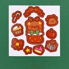 卡通聖誕貼紙,可愛的聖誕節裝飾貼紙