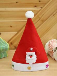 1 件成人尺寸紅色毛絨聖誕帽,聖誕裝飾品 - 紅色 - 查看 2