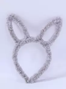 1 Pieza Diadema Con Orejas De Conejo Simple Y Linda, De Moda Para Uso Diario - Gris - Ver 1