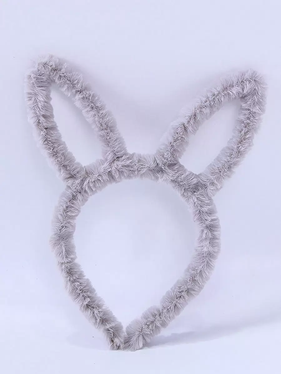 1 Pieza Diadema Con Orejas De Conejo Simple Y Linda, De Moda Para Uso Diario - Gris - Ver 1