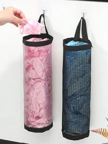 1 Miếng Treo tường Hộp đựng túi rác , Phòng bếp Nhựa Cái túi Dung lượng lớn Mua sắm Lưu trữ Túi treo - màu đen - Xem 2