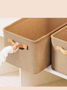 1只簡單的衣物收納袋,適用於內衣、襪子抽屜、衣櫥,可攜式、、可水洗、可摺疊、多格收納盒/咖啡棕色