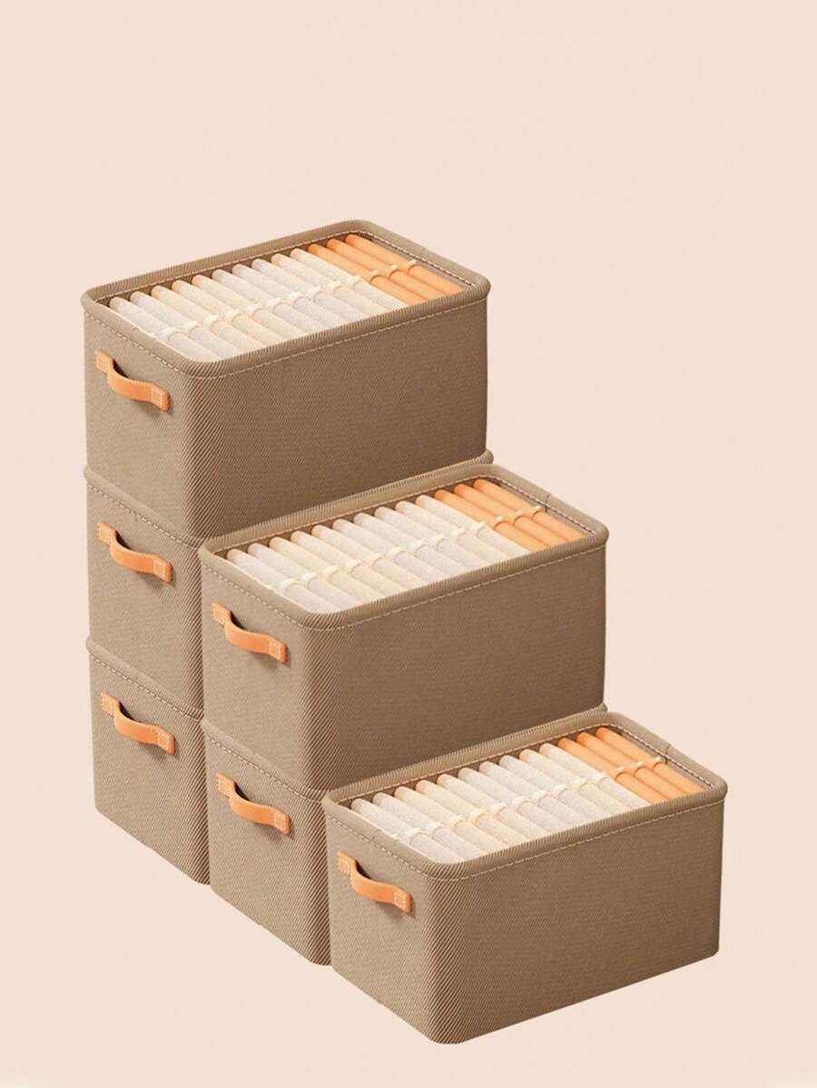 1只簡單的衣物收納袋,適用於內衣、襪子抽屜、衣櫥,可攜式、、可水洗、可摺疊、多格收納盒/咖啡棕色