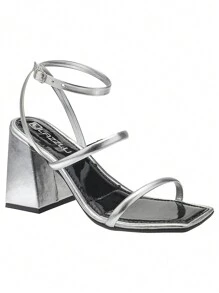Women Heeled Sandals - 銀色 - 查看 3