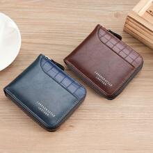 1 chiếc ví thời trang họa tiết cá sấu có in chữ, đựng tiền mặt di động cho nhân viên văn phòng nam, làm việc tại trường đại học, đi làm, đi làm văn phòng, kỷ niệm ngày cưới, làm quà tặng sinh nhật cho ngày lễ tình nhân, quà tặng cho nam, ví, ví nhỏ, ví da nam - Màu nâu  Mocha - Xem 12