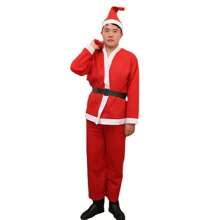 5pcs/set Men's Christmas Costume Outfit - Red - View 3