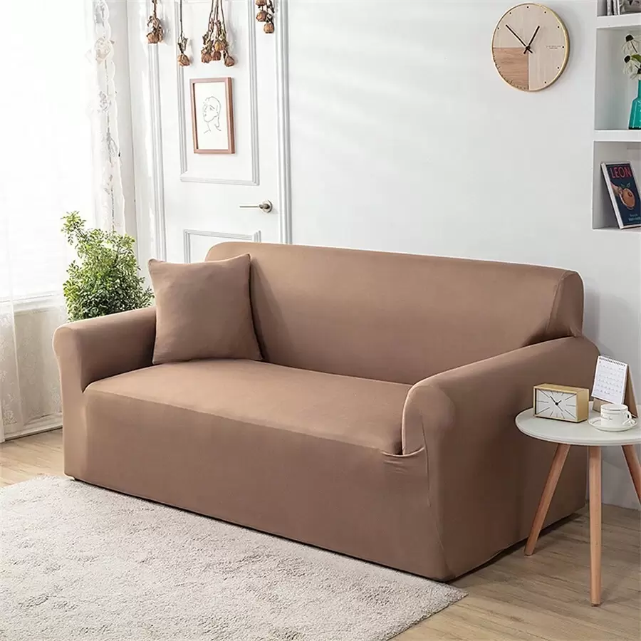 Milk Silk Simple Sofa Cover - Camel - View 1