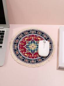 Vintage Velvet Multifunctional Mouse Pad & Cup Coaster - Maroon - View 1
