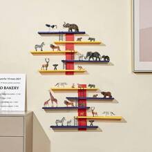 1個abs壁掛式玩具收納架,免費打孔壁掛式玩具收納架,可自由組合時尚玩具收納架,適合兒童、成人、家庭使用的玩具區收納 - 彩色 - 查看 1