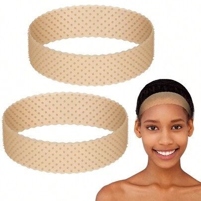 Adjustable Silicone Wig Headband Fix Non Slip Wig Bands Seamless Grip Strong Holder for Men Women Sports Yoga (Light Brown)