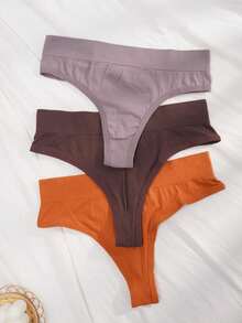 3pcs/set Bra And Panties Set - Brown - View 5