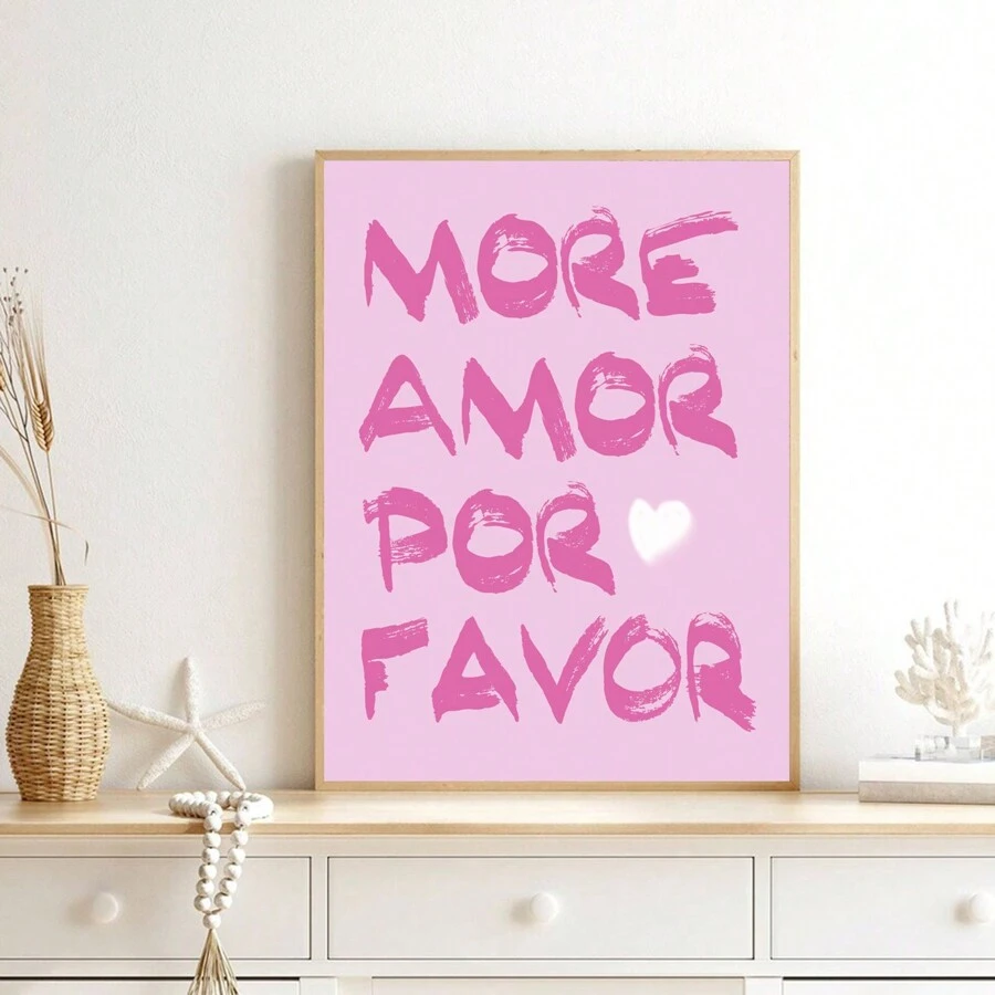 1 Miếng Màu hồng Love Nhà Đồ trang trí Áp phích Đối với Phòng khách , Phòng ngủ , Học tập Phòng Với tranh sơn dầu Cốt lõi - Nhiều màu - Xem 1