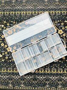 GoLashFun 240pcs 3XL Clear Straight Nail Tips, Cone & Square Shape, No C-Curve, Half-Cover Acrylic Fake Nails, 2.16 Inch XXXL Square Artificial Nail Tips, Suitable For Professional Acrylic Manicure - Clear - View 3