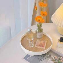 1pc European Style Tray For Entryway, Vanity, Aromatherapy, Cosmetics Storage - White - View 2