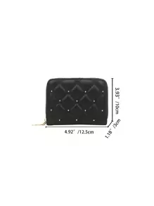 1pc Stiching Decorated Pu Leather Portable Zipper Wallet Fashionable Long Design Suitable For Daily Use Date And Gift For Women Wallet Purse Wallet Small Wallet