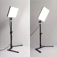 1pc 10-Inch Softbox Led Panel Light With Tabletop Tripod For Indoor Photoshoot, Live Streaming, Video Recording And Beauty Lighting - Black and White - View 7