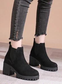 Botas Cortas De Moda Para Mujeres - Negro - Ver 2
