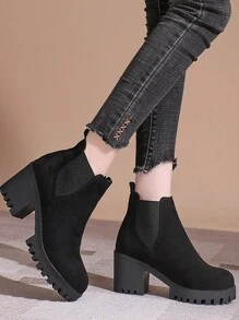 Botas Cortas De Moda Para Mujeres - Negro - Ver 3