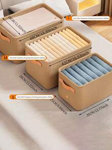 1只簡單的衣物收納袋,適用於內衣、襪子抽屜、衣櫥,可攜式、、可水洗、可摺疊、多格收納盒/咖啡棕色