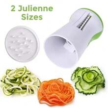 1pc Creative Kitchen Spiral Vegetable Slicer, Heavy Duty Veggie Cutter, Zucchini Noodle Maker - White - View 3