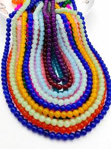 100 件 8 毫米彩色水晶玻璃散珠隔珠，时尚 DIY 手链项链珠宝制作工艺用品 - 1串100顆 - 查看 3