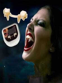 1pc Halloween Vampire Fangs Fake Teeth With Stretchers For Party Props And Cosplay - White - View 1