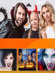 1pc Halloween Vampire Fangs Fake Teeth With Stretchers For Party Props And Cosplay - White - View 3