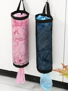 1 Miếng Treo tường Hộp đựng túi rác , Phòng bếp Nhựa Cái túi Dung lượng lớn Mua sắm Lưu trữ Túi treo - màu đen - Xem 3