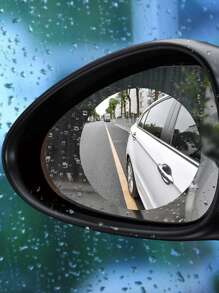 2pcs Car Rearview Mirror Anti-rain Film Anti-fog Film Waterproof Protective Sticker - Clear - View 1